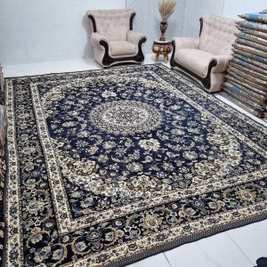 روفرشی 6متری و 12متری طرح سپیده طرح نیک سیما یزد کد 215 رنگ سرمه ای مخمل دورو
