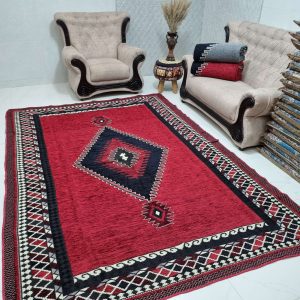 روفرشی دوشانل 6 متری طرح قشقایی یا بختیاری رنگ قرمز