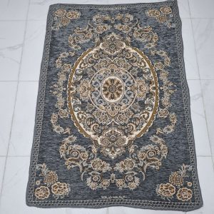 روفرشی1.5متری طرح دریا طرح گلنگار 007 مخمل دورو و نرم رنگ طوسی