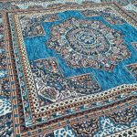 روفرشی ۱ متری رنگ آبی فیروزه طرح باغ بهشت - Image 2