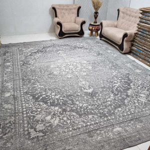روفرشی طرح کهنه فرش یا پتینه تک رنگ طوسی 6 متری و 12 متری و 9 متری