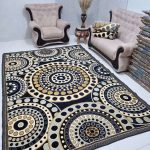 روفرشی 6 متری ضخیم طرح توپی دورو رنگ سرمه ای