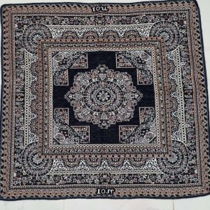 روفرشی زیرانداز 1 نفره 1 متری 1در 1 رنگ سرمه ای مخمل زرکدار طرح باغ بهشت