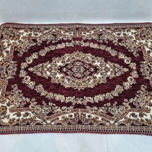 روفرشی پادری طرح حلقه دو رنگ زرشکی مخمل دورو طرح نیک سیما کد 95