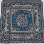 روفرشی زیرانداز 1 نفره 1 متری 1در 1 رنگ آبی فیروزه مخمل زرکدار طرح باغ بهشت