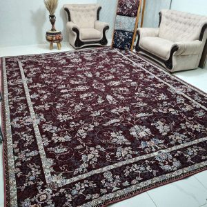 روفرشی 12 متری طرح مجنون افشان گلنگار 012 رنگ زرشکی