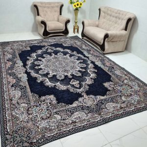 روفرشی 12 متری و 9 متری و 6 متری طرح دیبا گلنگار 005 رنگ سرمه ای