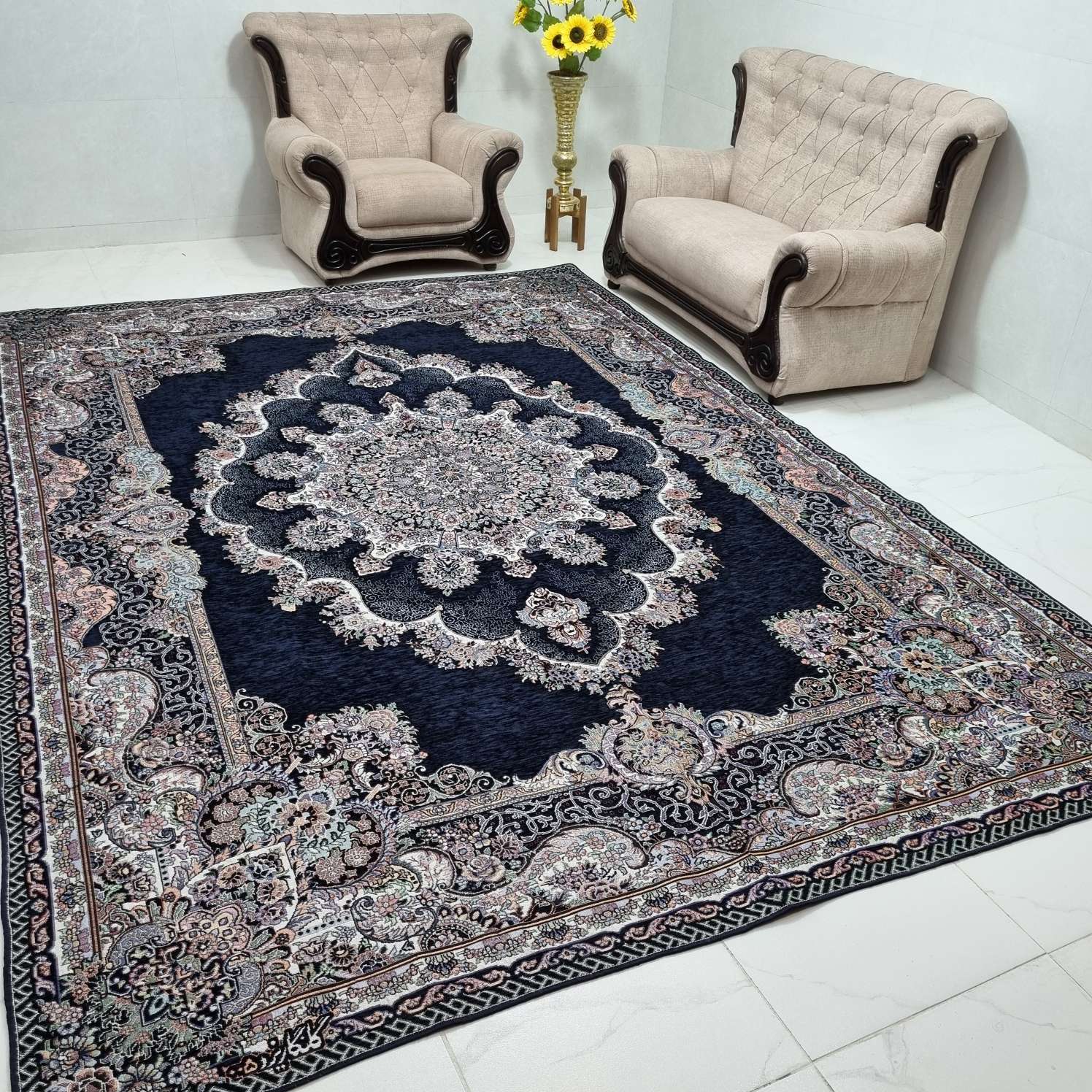 Compress_۲۰۲۴۱۱۰۵_۱۱۰۵۳۹_9329 روفرشی 12 متری و 9 متری و 6 متری طرح دیبا گلنگار 005 رنگ سرمه ای