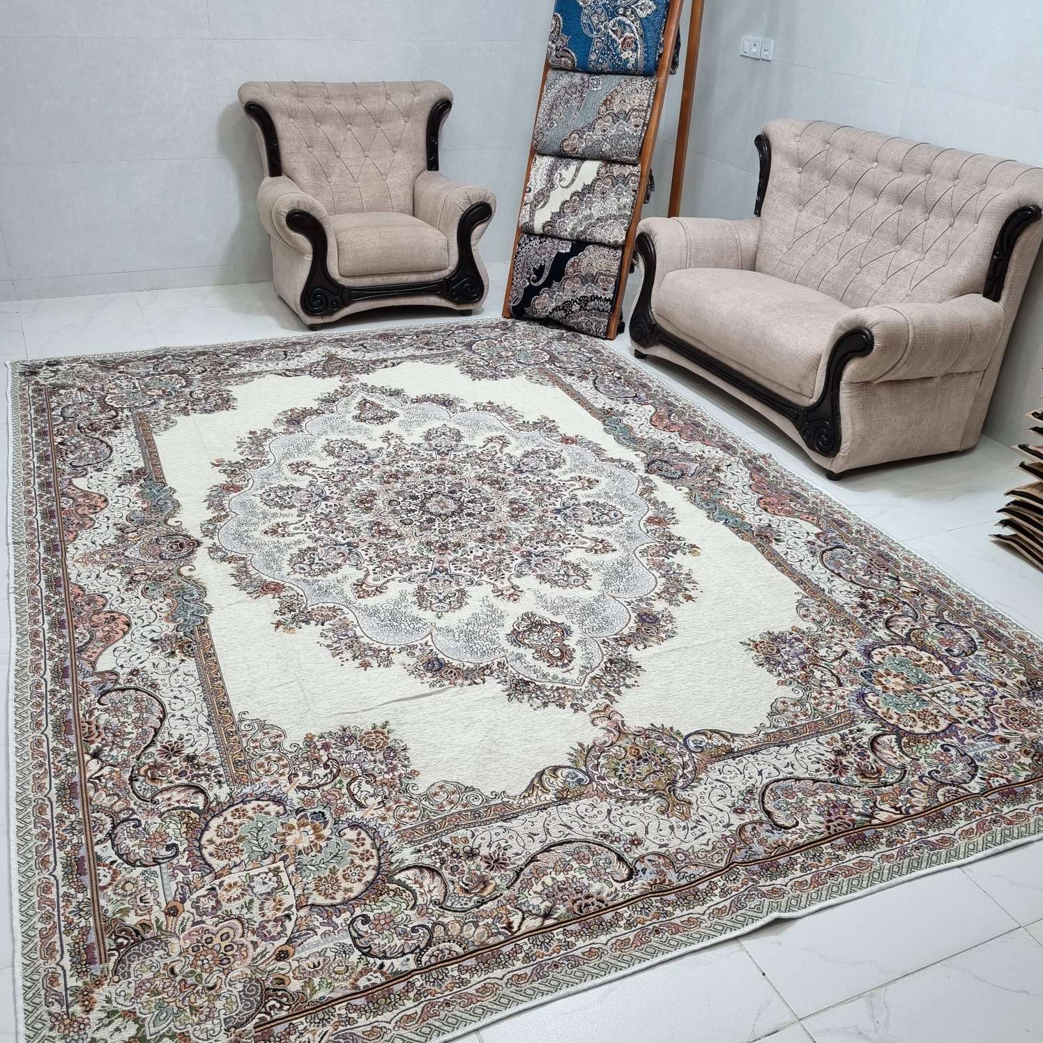 Compress_۲۰۲۴۱۲۰۶_۲۰۲۱۵۰_0295 روفرشی 12 متری و 9 متری و 6 متری طرح دیبا گلنگار 005 رنگ کرم