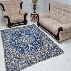 روفرشی 3 متری طرح سپیده طرح نیک سیما یزد کد 215 رنگ آبی فیروزه مخمل دورو