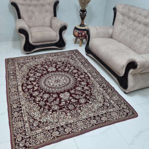 روفرشی 3 متری طرح سپیده طرح نیک سیما یزد کد 215 رنگ زرشکی مخمل دورو