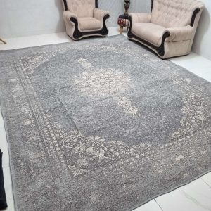 روفرشی طرح کهنه فرش یا پتینه تک رنگ طوسی 6 متری و 12 متری و 9 متری